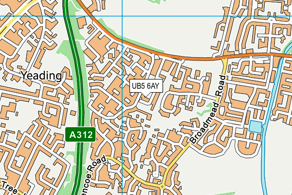 UB5 6AY map - OS VectorMap District (Ordnance Survey)