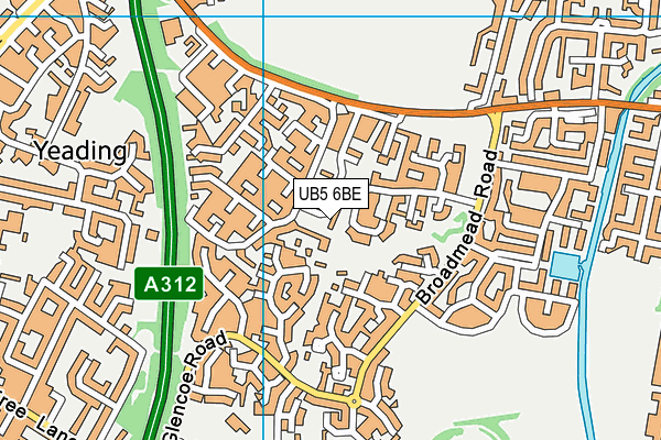 UB5 6BE map - OS VectorMap District (Ordnance Survey)