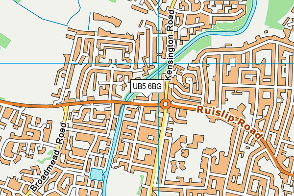 UB5 6BG map - OS VectorMap District (Ordnance Survey)