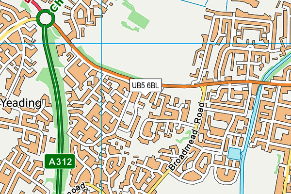 UB5 6BL map - OS VectorMap District (Ordnance Survey)