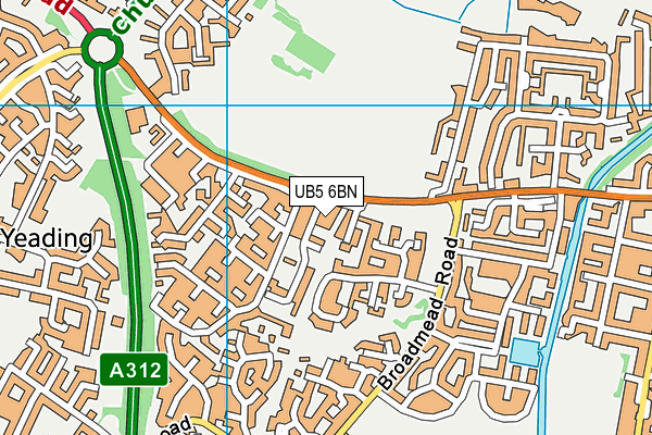 UB5 6BN map - OS VectorMap District (Ordnance Survey)