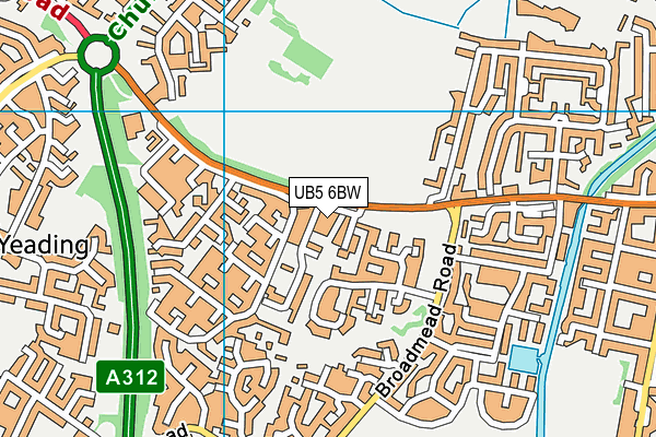 UB5 6BW map - OS VectorMap District (Ordnance Survey)