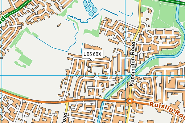 UB5 6BX map - OS VectorMap District (Ordnance Survey)