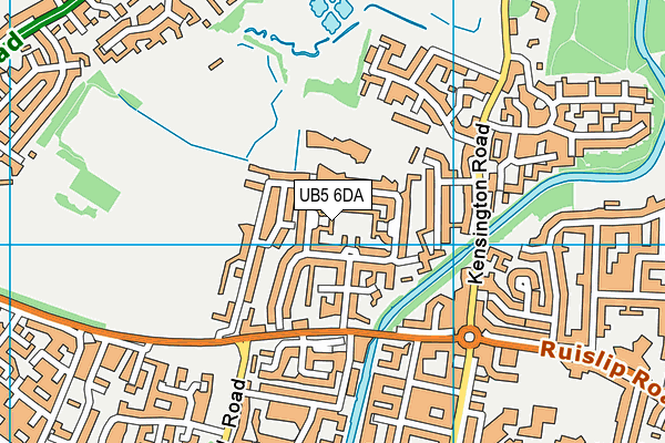 UB5 6DA map - OS VectorMap District (Ordnance Survey)