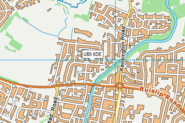 UB5 6DE map - OS VectorMap District (Ordnance Survey)