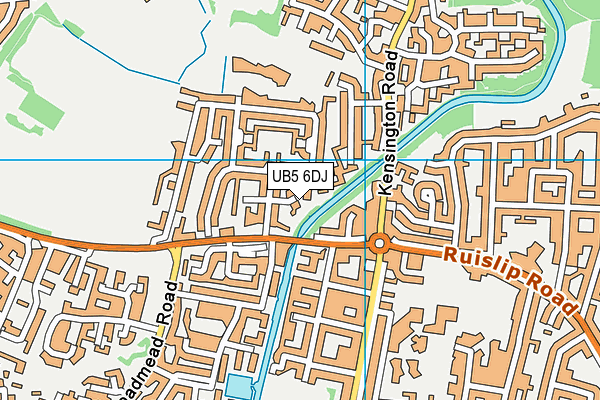 UB5 6DJ map - OS VectorMap District (Ordnance Survey)