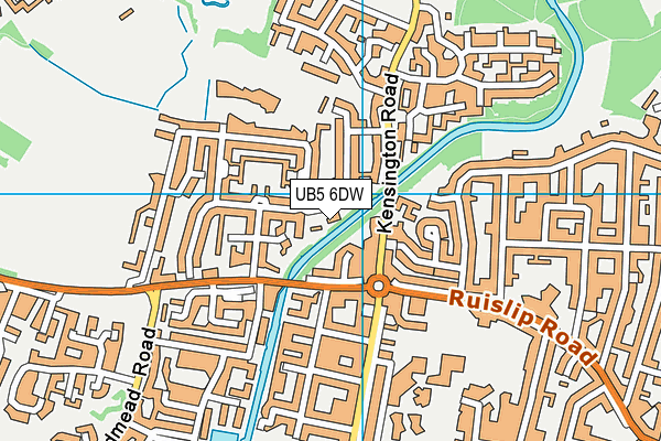 UB5 6DW map - OS VectorMap District (Ordnance Survey)