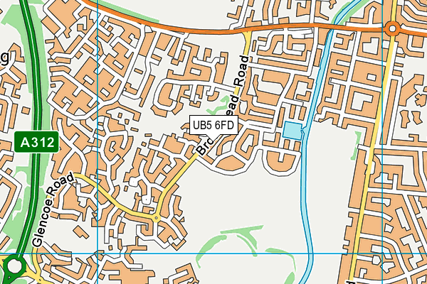 UB5 6FD map - OS VectorMap District (Ordnance Survey)