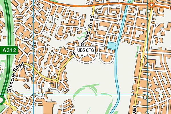 UB5 6FG map - OS VectorMap District (Ordnance Survey)
