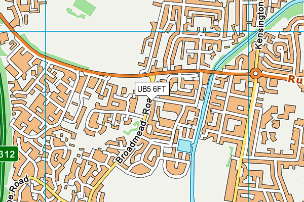 UB5 6FT map - OS VectorMap District (Ordnance Survey)