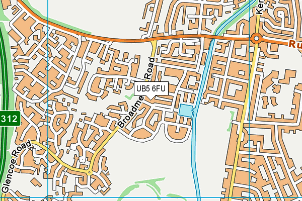 UB5 6FU map - OS VectorMap District (Ordnance Survey)
