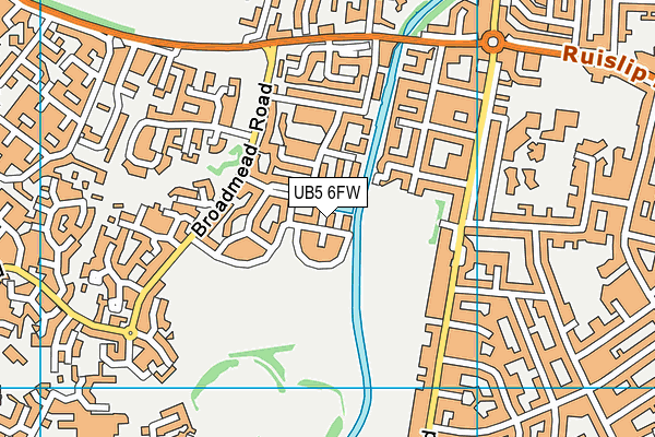 UB5 6FW map - OS VectorMap District (Ordnance Survey)