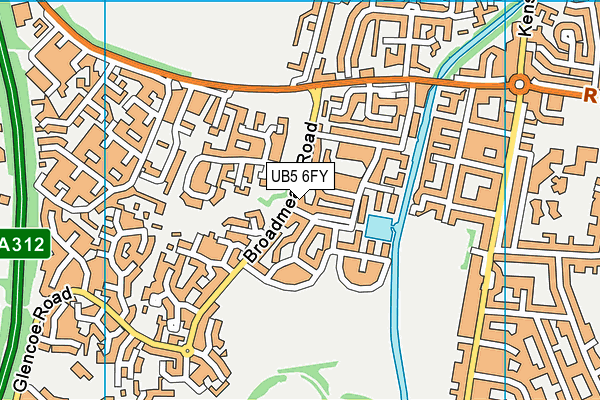 UB5 6FY map - OS VectorMap District (Ordnance Survey)