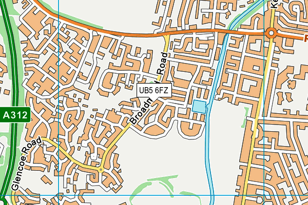 UB5 6FZ map - OS VectorMap District (Ordnance Survey)