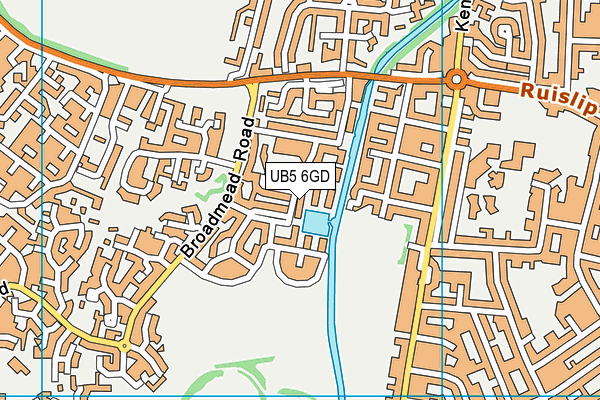 UB5 6GD map - OS VectorMap District (Ordnance Survey)