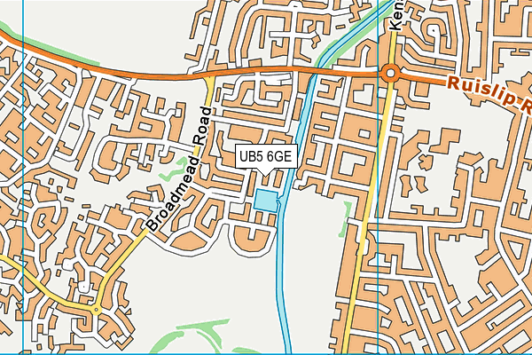 UB5 6GE map - OS VectorMap District (Ordnance Survey)