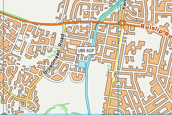 UB5 6GF map - OS VectorMap District (Ordnance Survey)