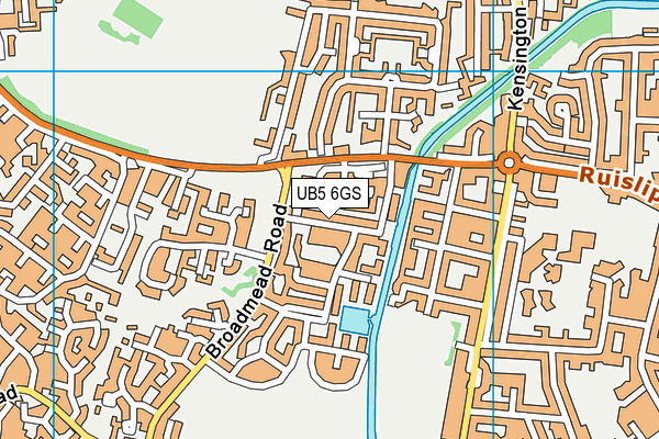 UB5 6GS map - OS VectorMap District (Ordnance Survey)