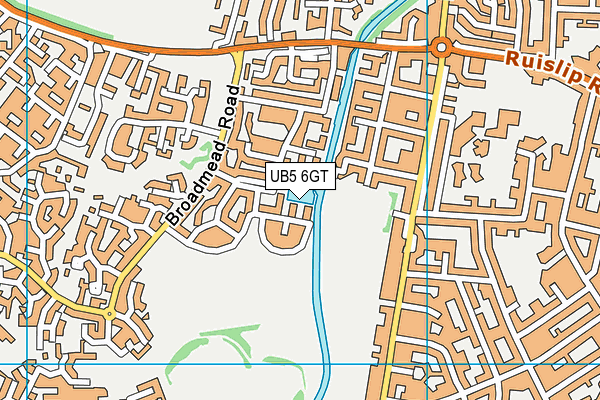 UB5 6GT map - OS VectorMap District (Ordnance Survey)