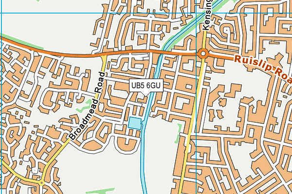 UB5 6GU map - OS VectorMap District (Ordnance Survey)