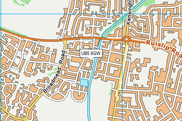 UB5 6GW map - OS VectorMap District (Ordnance Survey)