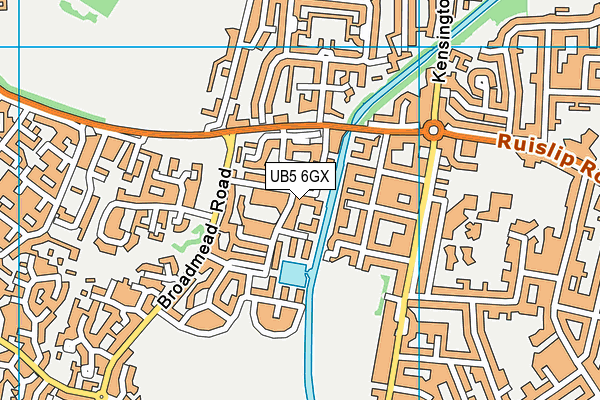 UB5 6GX map - OS VectorMap District (Ordnance Survey)