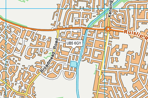 UB5 6GY map - OS VectorMap District (Ordnance Survey)