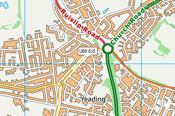 UB5 6JS map - OS VectorMap District (Ordnance Survey)