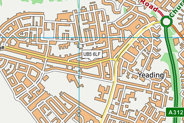 UB5 6LF map - OS VectorMap District (Ordnance Survey)