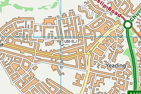 UB5 6LJ map - OS VectorMap District (Ordnance Survey)