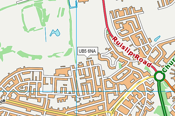 UB5 6NA map - OS VectorMap District (Ordnance Survey)