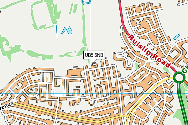 UB5 6NB map - OS VectorMap District (Ordnance Survey)