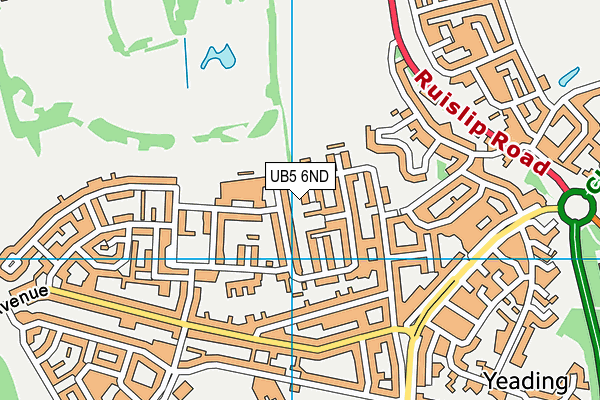 UB5 6ND map - OS VectorMap District (Ordnance Survey)