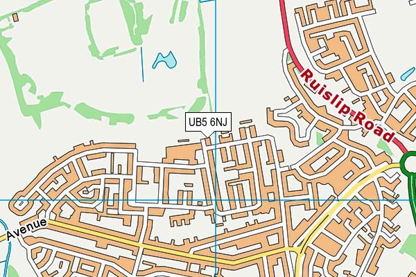 UB5 6NJ map - OS VectorMap District (Ordnance Survey)