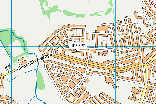 UB5 6PD map - OS VectorMap District (Ordnance Survey)
