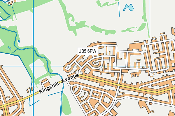 UB5 6PW map - OS VectorMap District (Ordnance Survey)