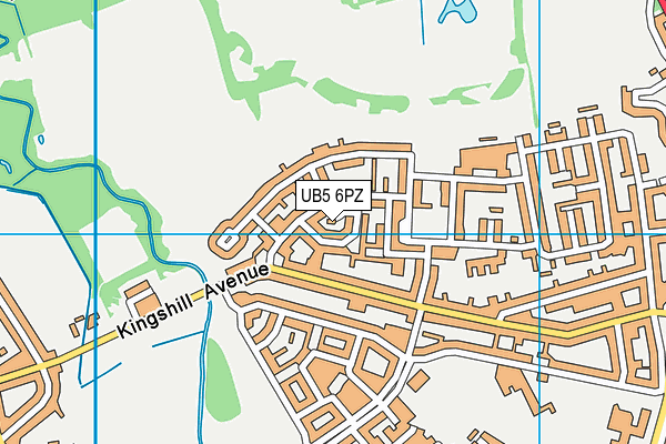 UB5 6PZ map - OS VectorMap District (Ordnance Survey)