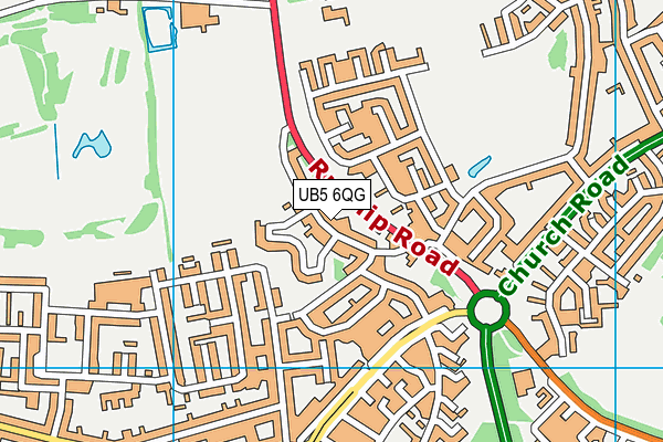 UB5 6QG map - OS VectorMap District (Ordnance Survey)