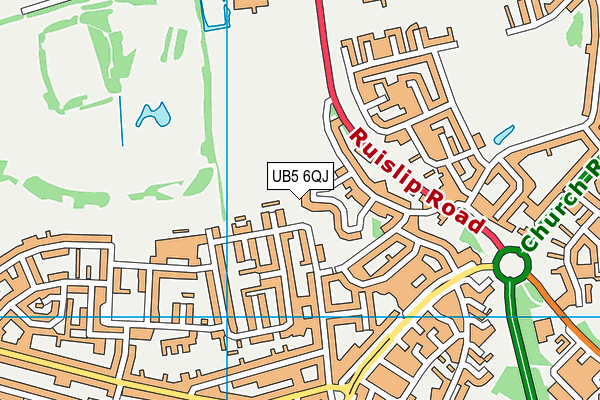 UB5 6QJ map - OS VectorMap District (Ordnance Survey)