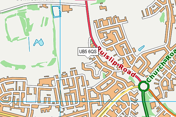 UB5 6QS map - OS VectorMap District (Ordnance Survey)