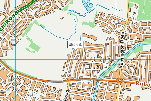 UB5 6SJ map - OS VectorMap District (Ordnance Survey)