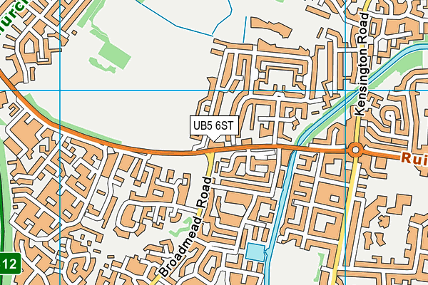 UB5 6ST map - OS VectorMap District (Ordnance Survey)