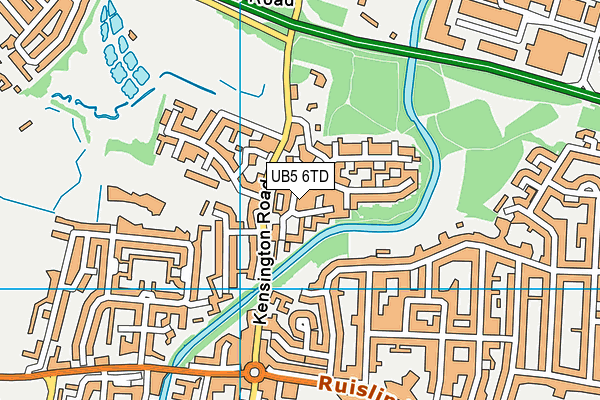 UB5 6TD map - OS VectorMap District (Ordnance Survey)