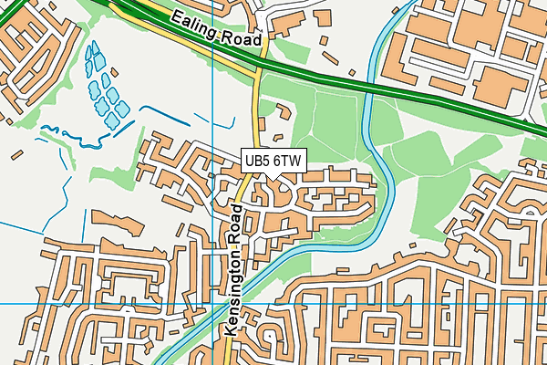 UB5 6TW map - OS VectorMap District (Ordnance Survey)
