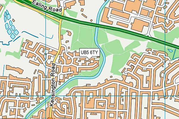 UB5 6TY map - OS VectorMap District (Ordnance Survey)