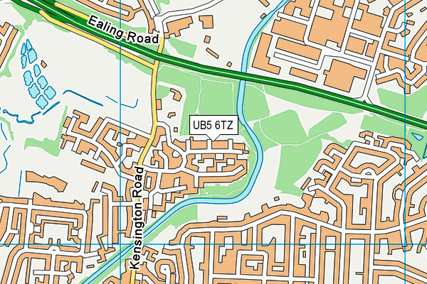 UB5 6TZ map - OS VectorMap District (Ordnance Survey)