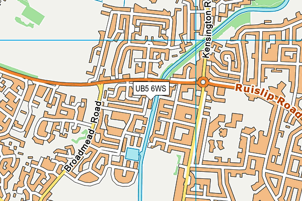UB5 6WS map - OS VectorMap District (Ordnance Survey)