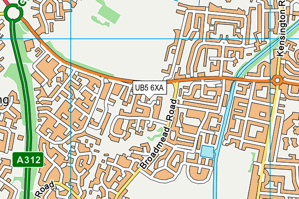 UB5 6XA map - OS VectorMap District (Ordnance Survey)