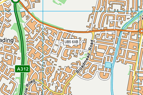 UB5 6XB map - OS VectorMap District (Ordnance Survey)