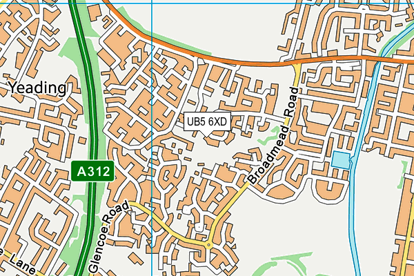 UB5 6XD map - OS VectorMap District (Ordnance Survey)